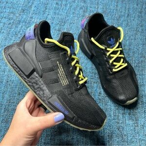 Adidas Black Sneakers with Neon Accents
Adidas NMD_R1_V2